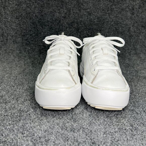 Puma Kaia Platform Shoes Women's 8 White Leather Lace Up Athletic Retro Sneakers - Picture 2 of 12